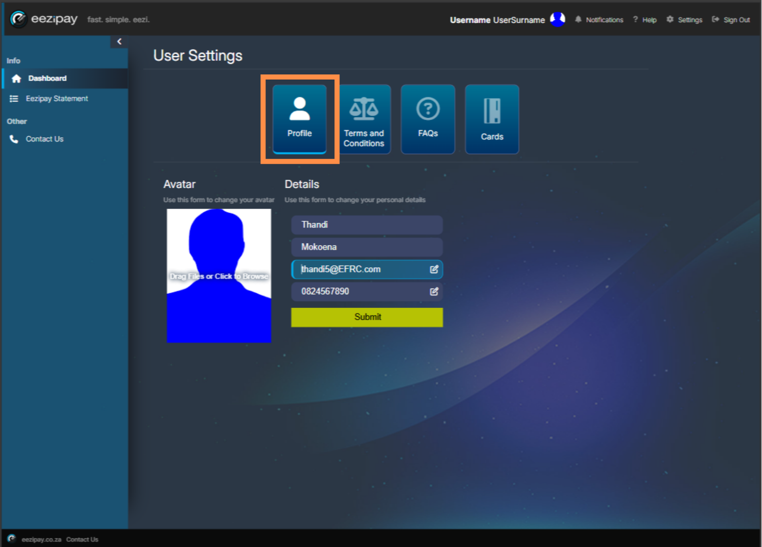 User Settings